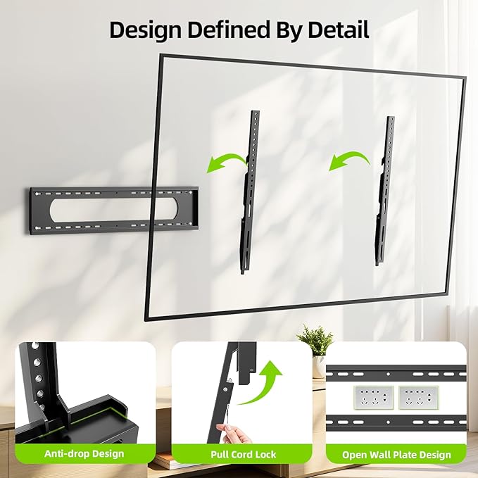 USX MOUNT Fixed TV Wall Mount for 65-120 inch Flat TVs up to 220 Lbs, Low