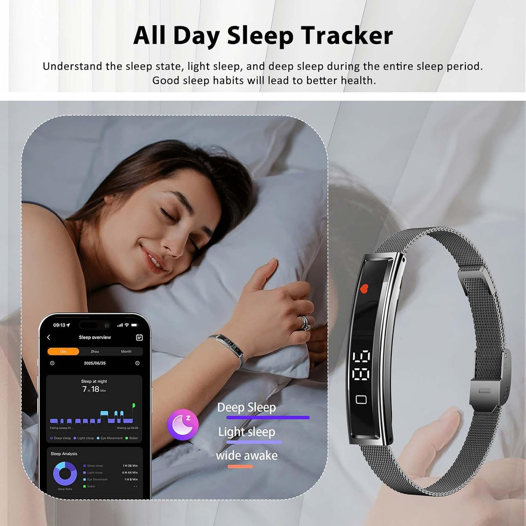 smart bracelet fitness health tracker for men women, side view