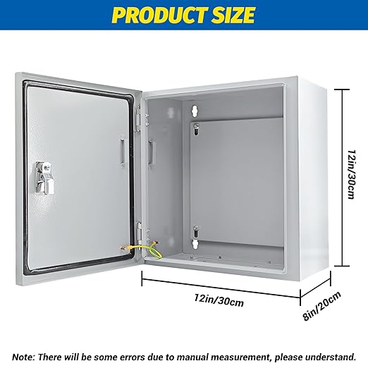 Electrical Box 12 x 12 x 8'' Steel Electrical Junction Box，NEMA 4X Steel