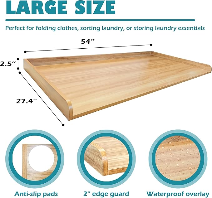 Royxen Laundry Countertop Solid Wood, Countertop