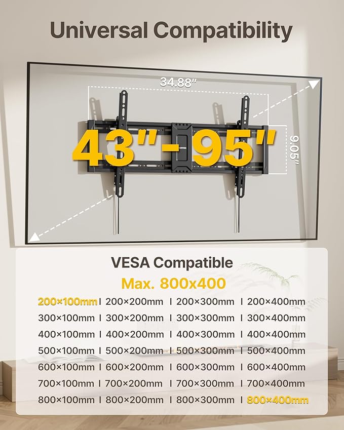 monTEK Heavy Duty Tilting TV Wall Mount