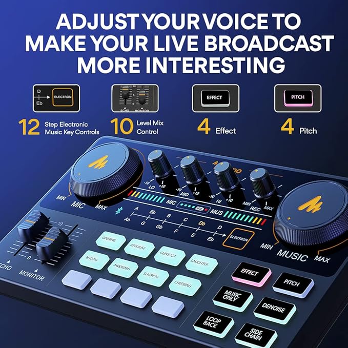 MAONO Podcast Equipment Bundle Audio mixer All-in-One Podcast Production Studio