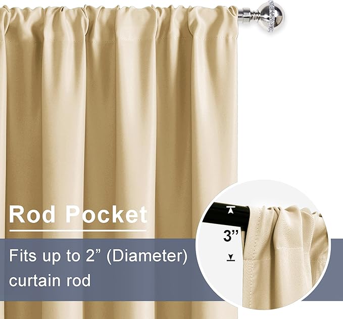 JIUZHEN Blackout Curtains for Bedroom