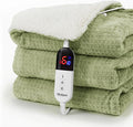 Heated Blanket Electric Blanket Full Waffle, 72x84 Inches Sherpa Fleece Fast