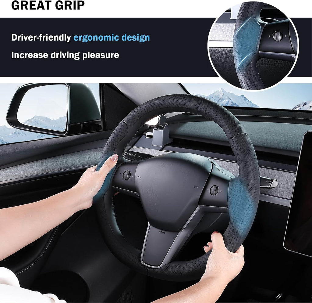 Aimato Customized Car Steering Wheel Cover for Tesla Model 3/Y