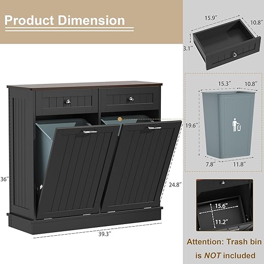 Tilt Out Trash Can Cabinet Dog Proof