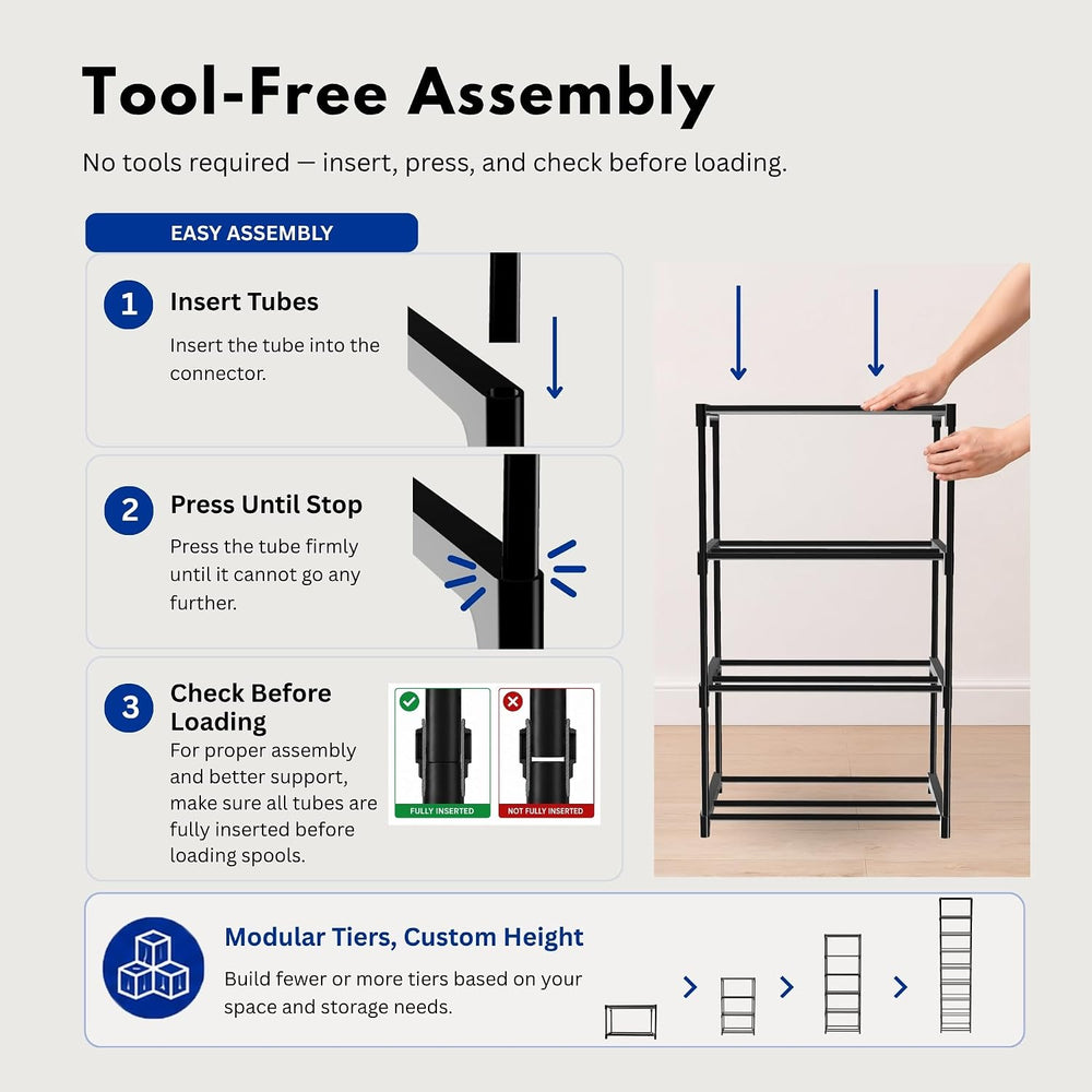 9-Tier 3D Printer Filament Storage Rack, Holds Up to 54 1kg Spools, Space-Sav...