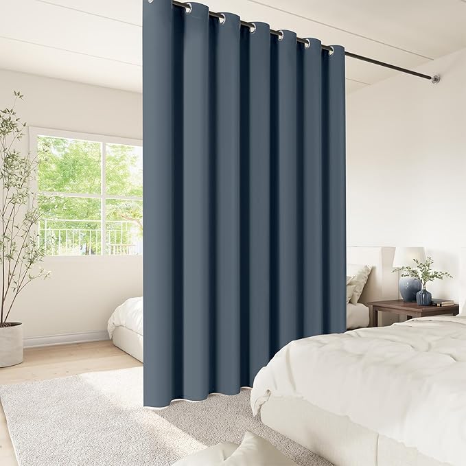 ChrisDowa Room Divider Curtain 108 Inches Long, Wide Blackout Sliding Door