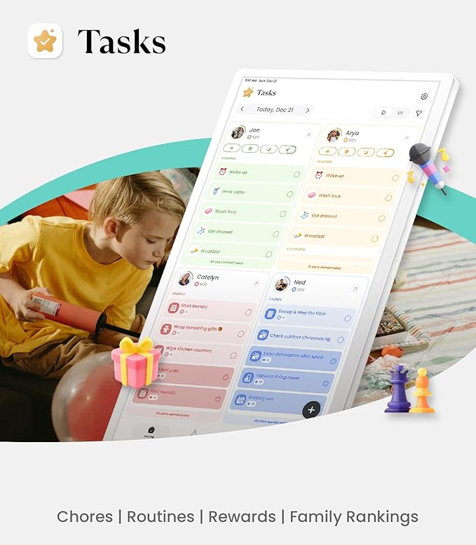 Cozyla Digital Calendar+ 2: 32’’ 4K Wall Planner Touch Screen Chore Chart