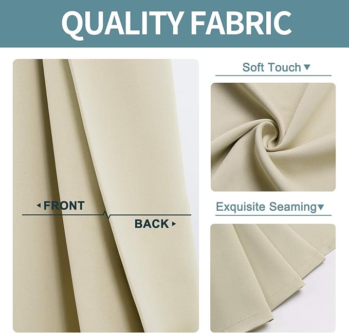 ChrisDowa Room Darkening Curtains 90 Inches Long 2 Panels Set