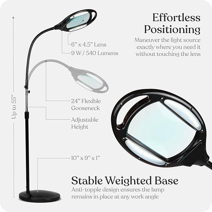 Brightech LightView Pro Magnifying Floor Lamp