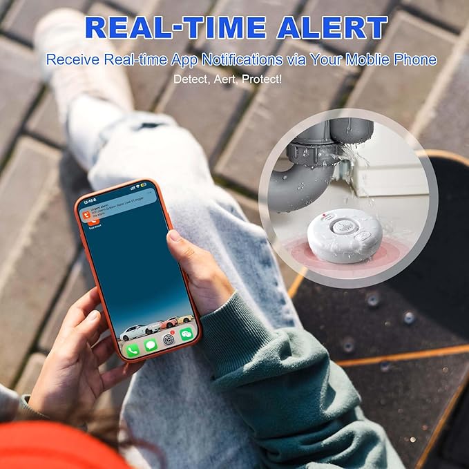 WiFi Water Leak Detectors for Home 3 Pack, Wireless Smart Water Leak Sensor