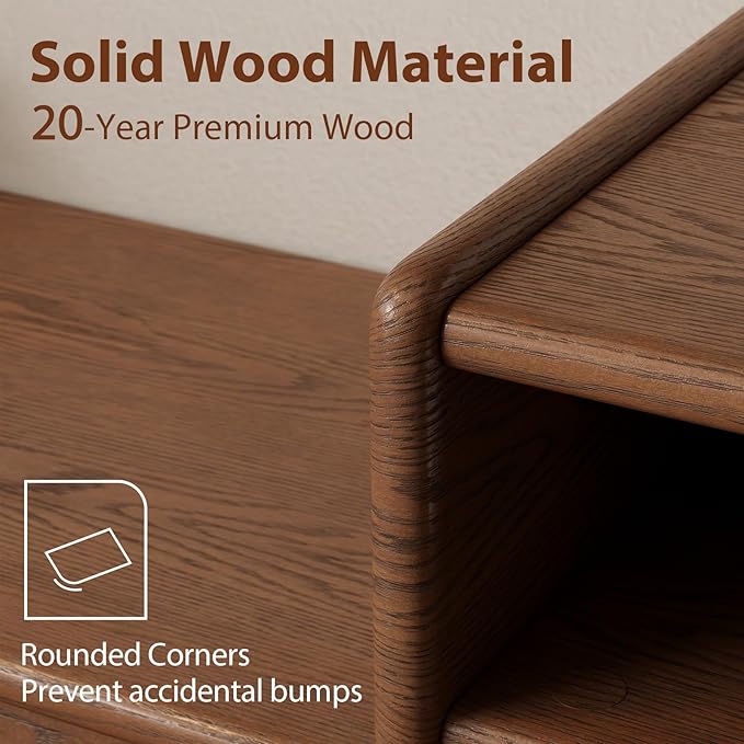 YQJJGL Solid Wood TV Stand for TVs up to 65 Inch， Walnut TV Stand