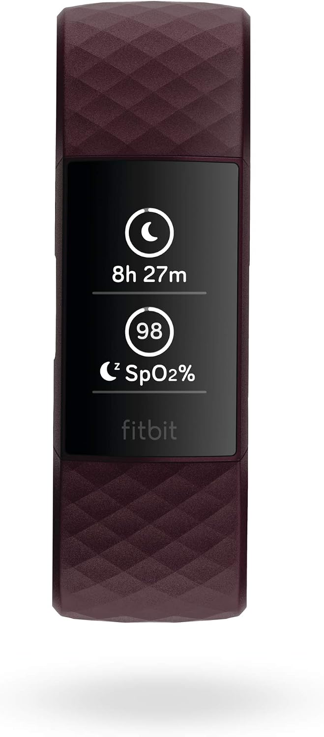 Fitbit Charge 4 Fitness and Activity Tracker with Built-in GPS, Heart Rate, Sleep & Swim Tracking, Rosewood/Rosewood, One Size (S &L Bands Included)
