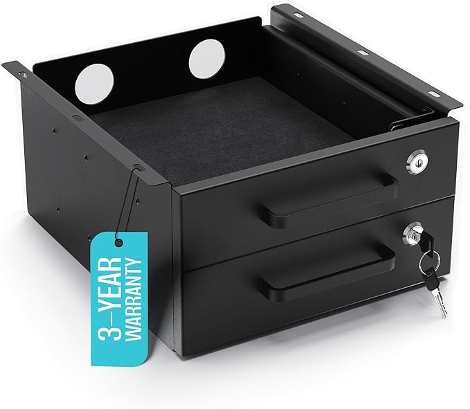 Under Desk Drawer Slide-Out – Lockable Metal Storage Drawers