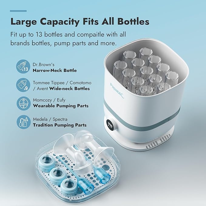 Papablic Bottle Sterilizer and Dryer Pro Max, 13 Bottles Extra-Large Capacity