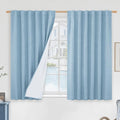 LAMIT Stone Blue 100% Blackout Window Curtains
