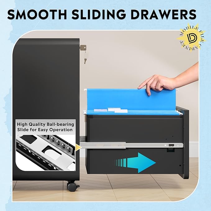 DEVAISE 2-Drawer Rounded Corner Metal File Cabinet
