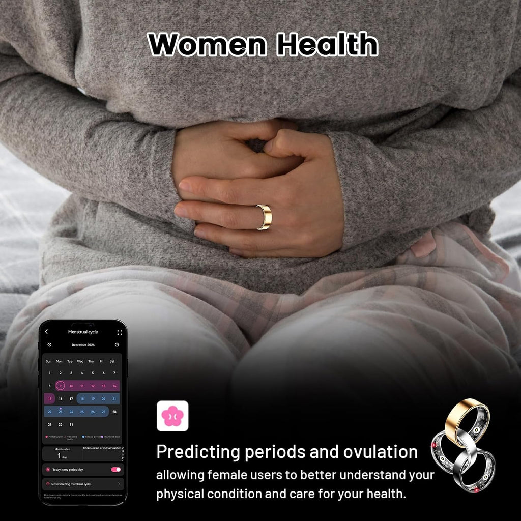 mirlray smart ring for women & men, smart, front angle view