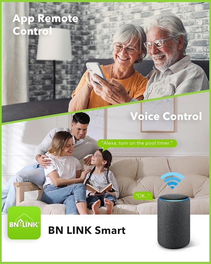 BN-LINK Pool Pump Timer, Outdoor Indoor Smart Wi-Fi Timer Box, 2HP 40A Max