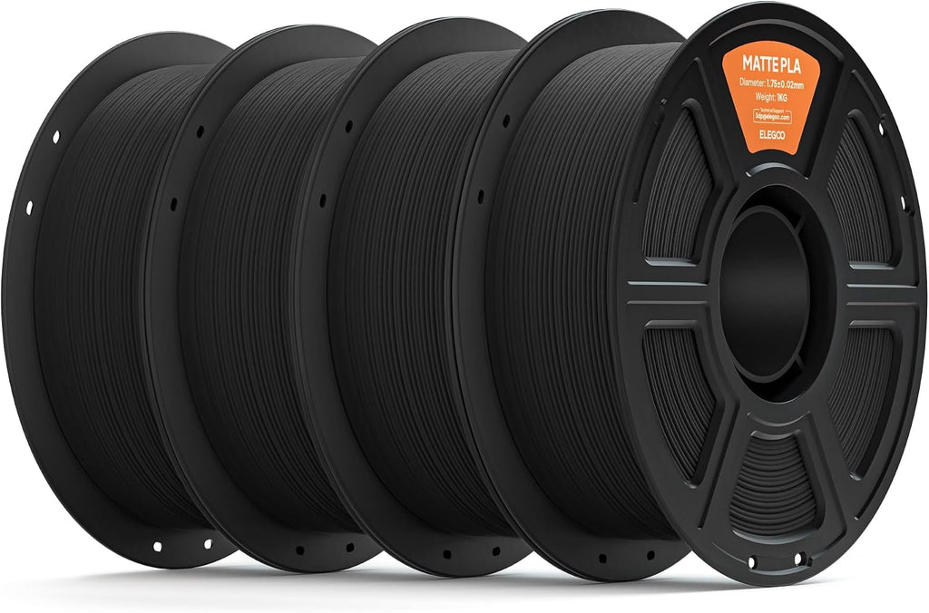 ELEGOO Matte PLA 3D Printer Filament 1.75mm Black 4KG