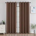 CUCRAF Brown Blackout Curtains 90 inch Length, Thermal Insulated Room Darkening (Set of 2)