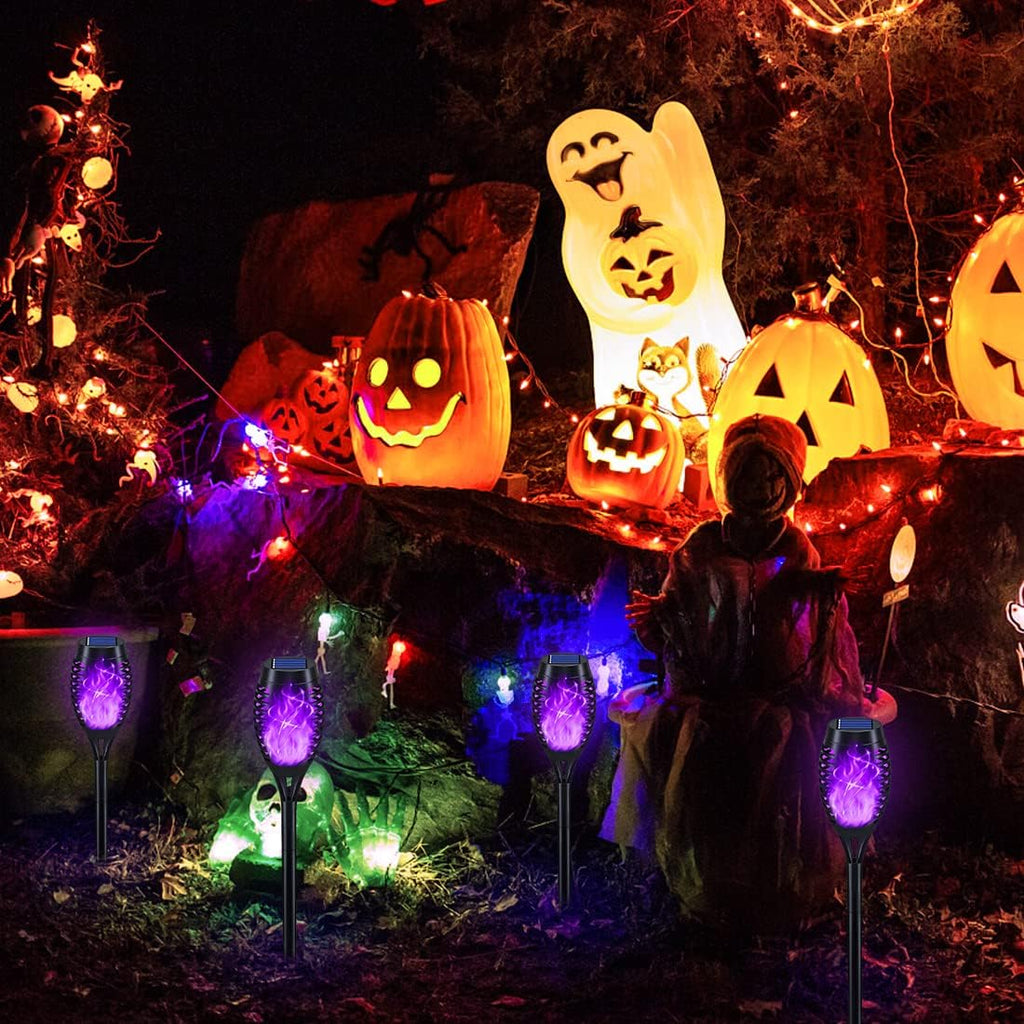 12Pack Purple Solar Halloween Lights for Halloween Decorations Outdoor