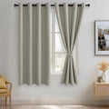 JIUZHEN Silver Grey Blackout Curtains (Set of 2)