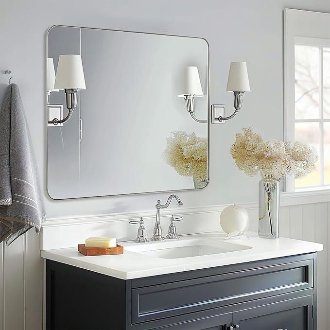 ANDY STAR 30”x40”Brushed Nickel Mirror