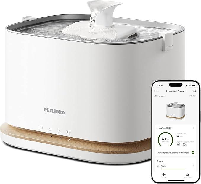PETLIBRO Upgrade Cat Water Fountain, Cordless Cat Fountain Battery Operated
