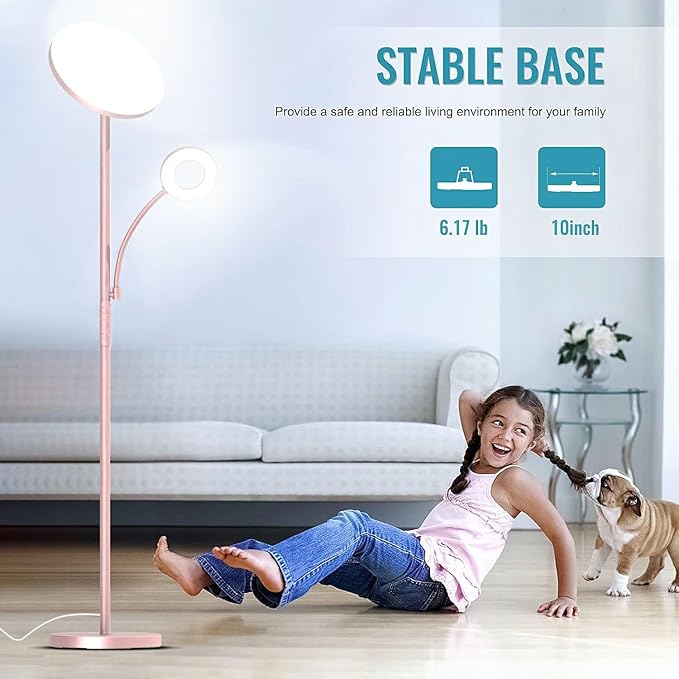 marctronic Pink Floor Lamp, 42W 4000LM Super Bright LED Room Lamp