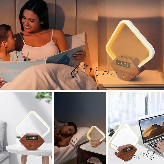 Xunhomon Sunrise Alarm Clock for Bedrooms Heavy Sleepers 15 Sleep Sounds White