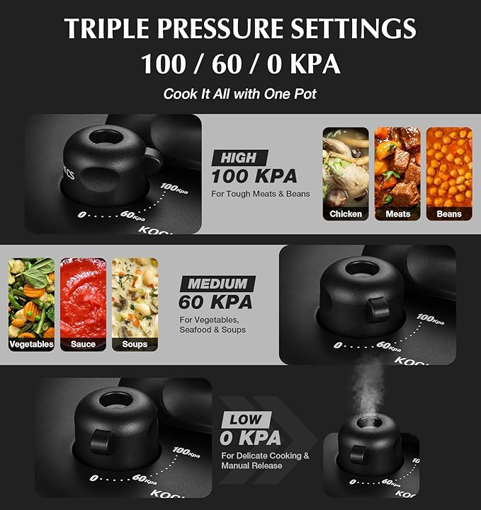 KOCH SYSTEME CS Stainless Steel Pressure Cooker 6.3 QT, Olla de Presion