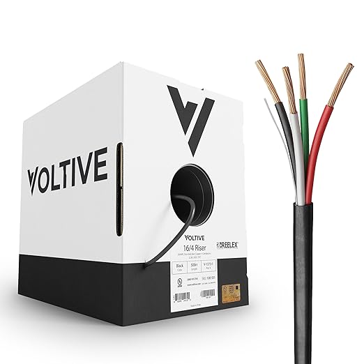 Voltive 16/4 Speaker Wire, Riser CL3R, 500ft