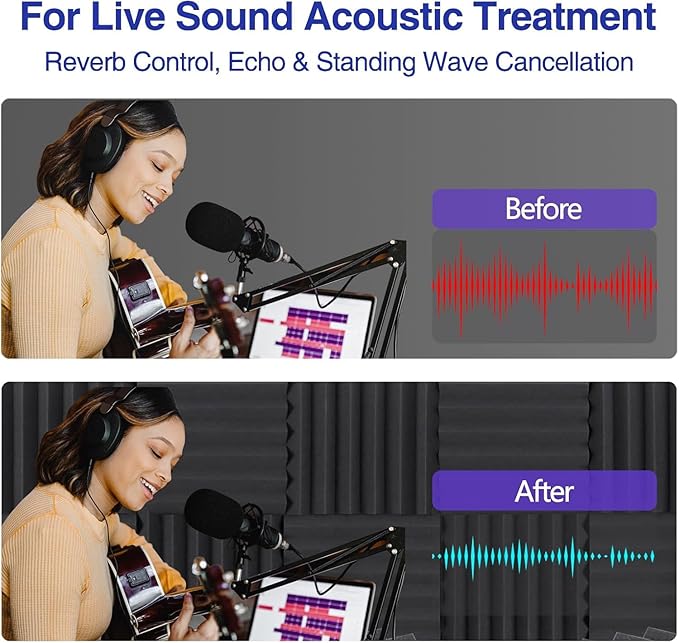 SAIQIANG Sound Proof Foam Panels (24 Pack)