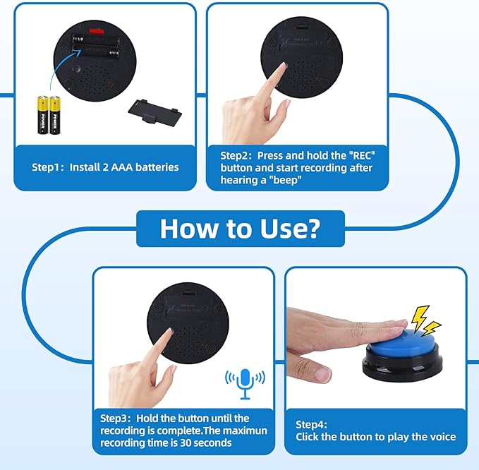 4 Pack Portable AAC Communication Devices