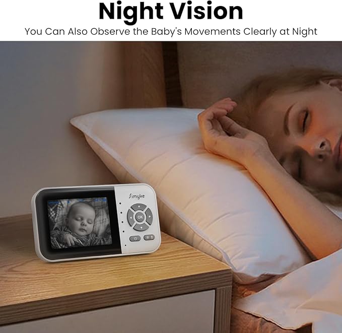 2Cameras Video Baby Monitor, Two Mode, 2.8'' IPS Display Screen, Night Vision