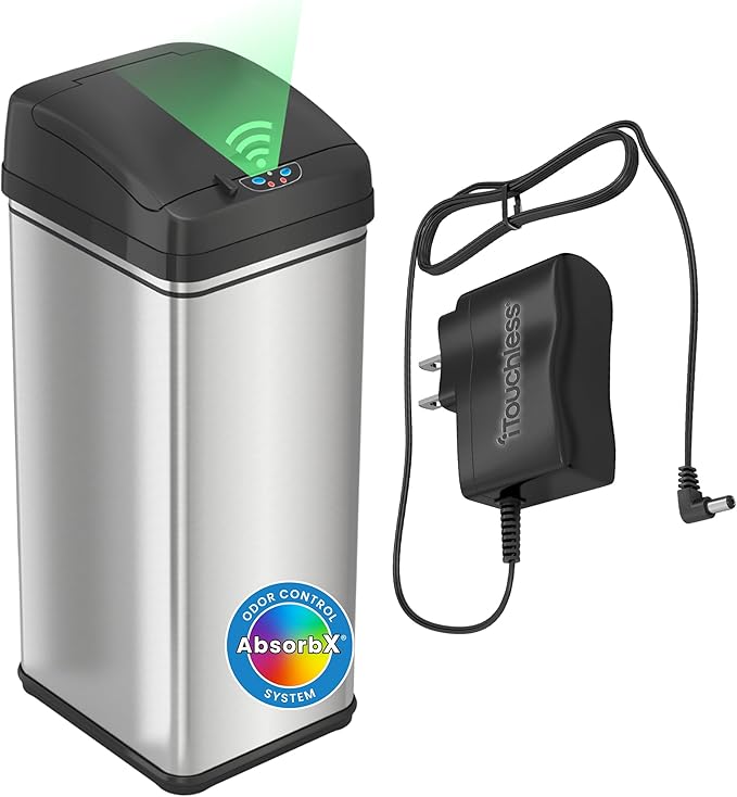 iTouchless 50 Liter / 13 Gallon Kitchen Trash Can