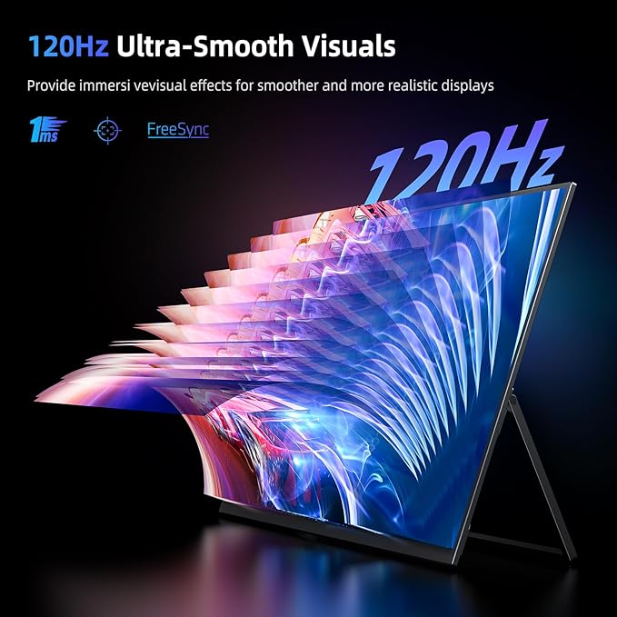 Portable Monitor 18.5” | 120HZ 1ms Gaming Monitor | 125% sRGB | FreeSync