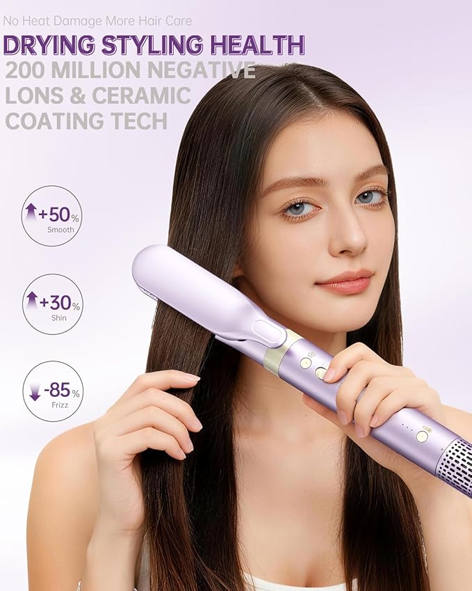 Hair Dryer Brush 8-in-1 Dual Voltage Hot Air Styler – Fast-Drying 110, 000 RPM
