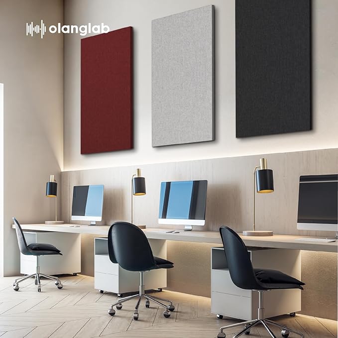 Olanglab Acoustic Panels 2 Pack, Fabric Wrapped Sound Proof Foam Panels