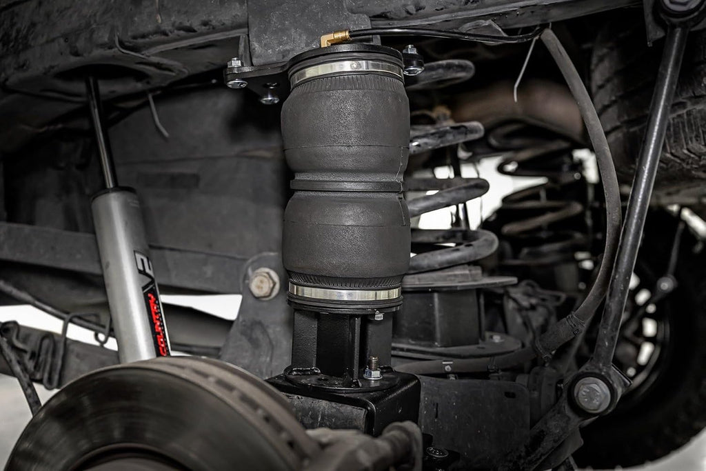 rough country air spring kit for ram 2500 showing dimensions