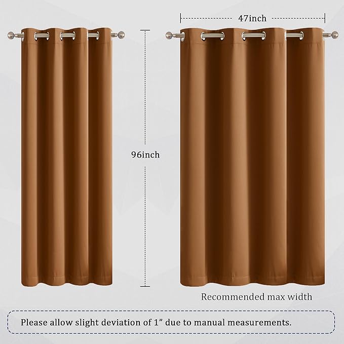 DUALIFE Caramel Brown Blackout Curtains