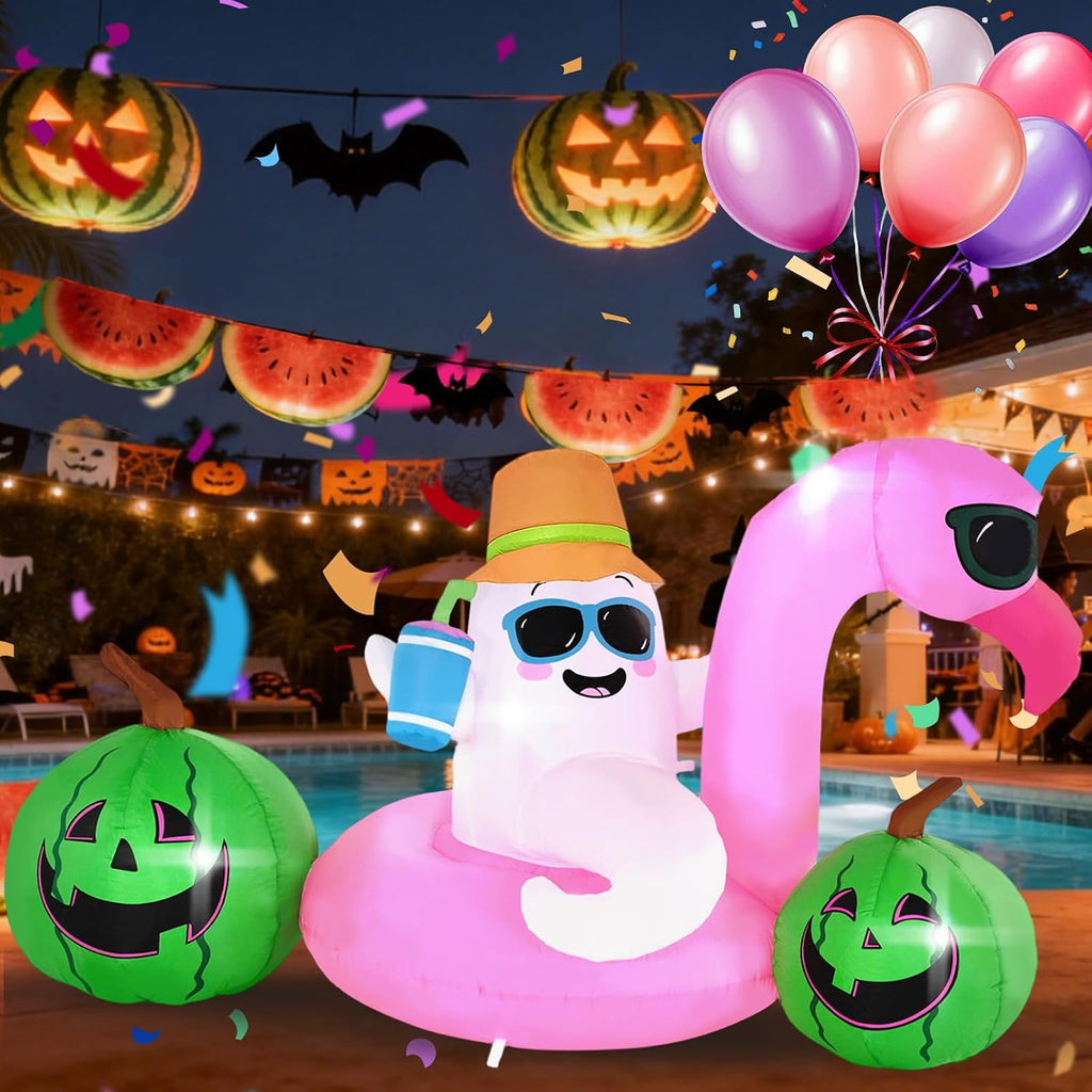 6FT Elf Firebird Swimming Ring is an Outdoor Inflatable Decoration with Built-in LED Lights, Suitable for Indoor and Outdoor use, Lawns, and Halloween Entertainment Areas.