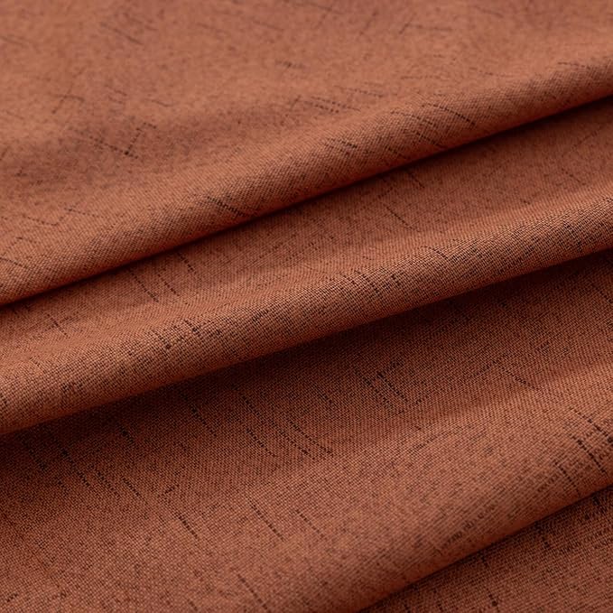 KOUFALL Back Tab Linen Blackout Curtains