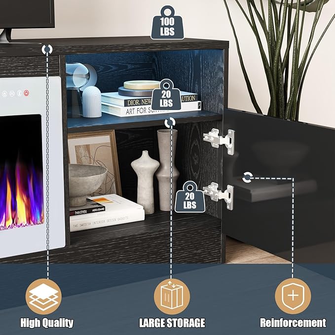 VITESSE TV Stand Fireplace