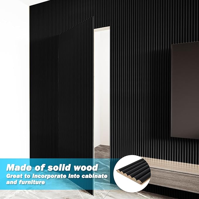 Art3d Fluted Wood Panel for Wall and Ceiling, Beaded Accent molding for Home