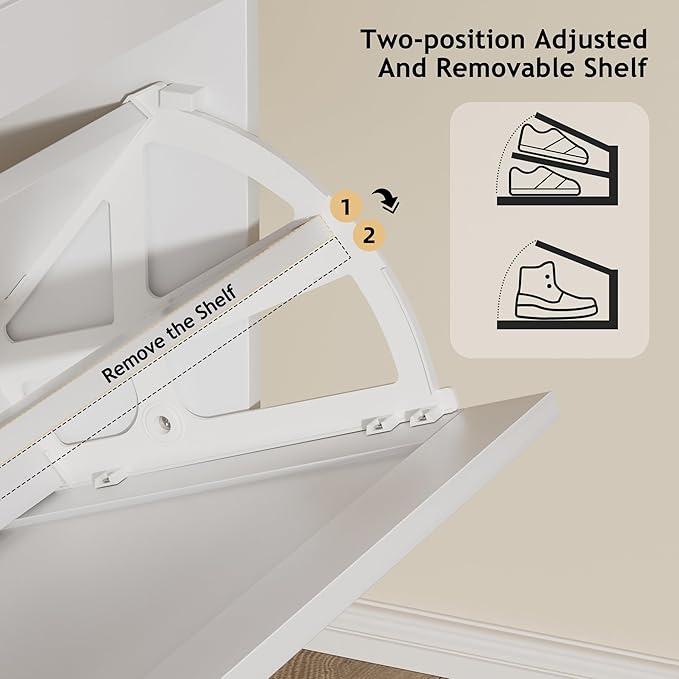 EOYUTLLY Shoe Cabinet Storage for Entryway, Narrow Shoe Rack Cabinet
