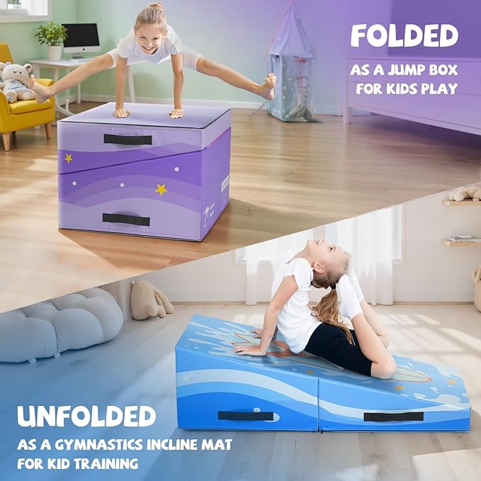 Kangaroo Hoppers Incline Gymnastics Mat, Skill Training, Home Gym Exercise