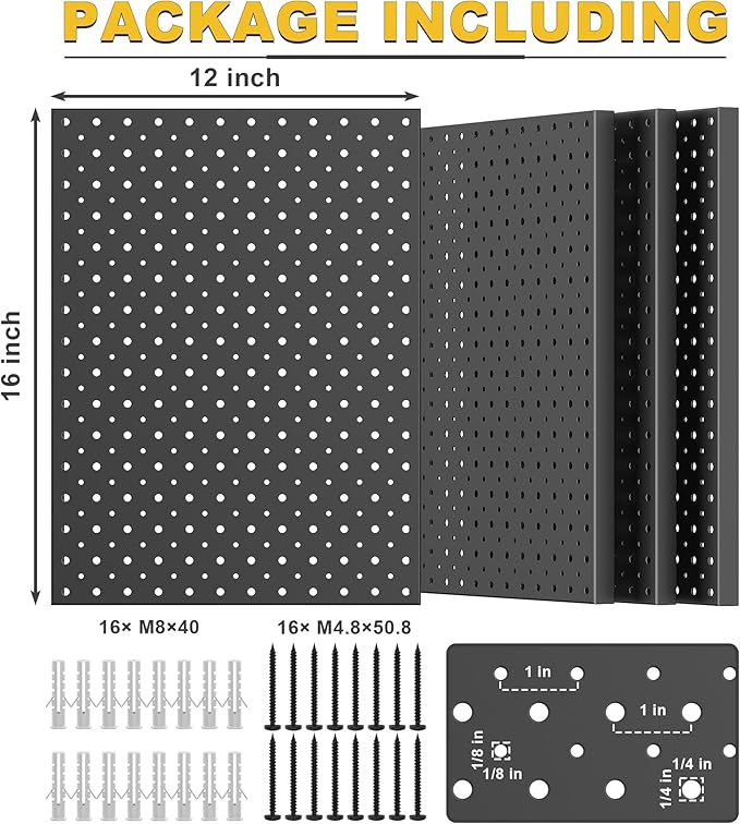 Ultrawall Metal Pegboard Panels, Pegboard Wall Organizer, Garage Tool Storage
